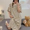 Summer Women's  Loose Short-Sleeve Cartoon Nightdress Cute Lightweight Student Style Sleepwear Home Wear Pajamas