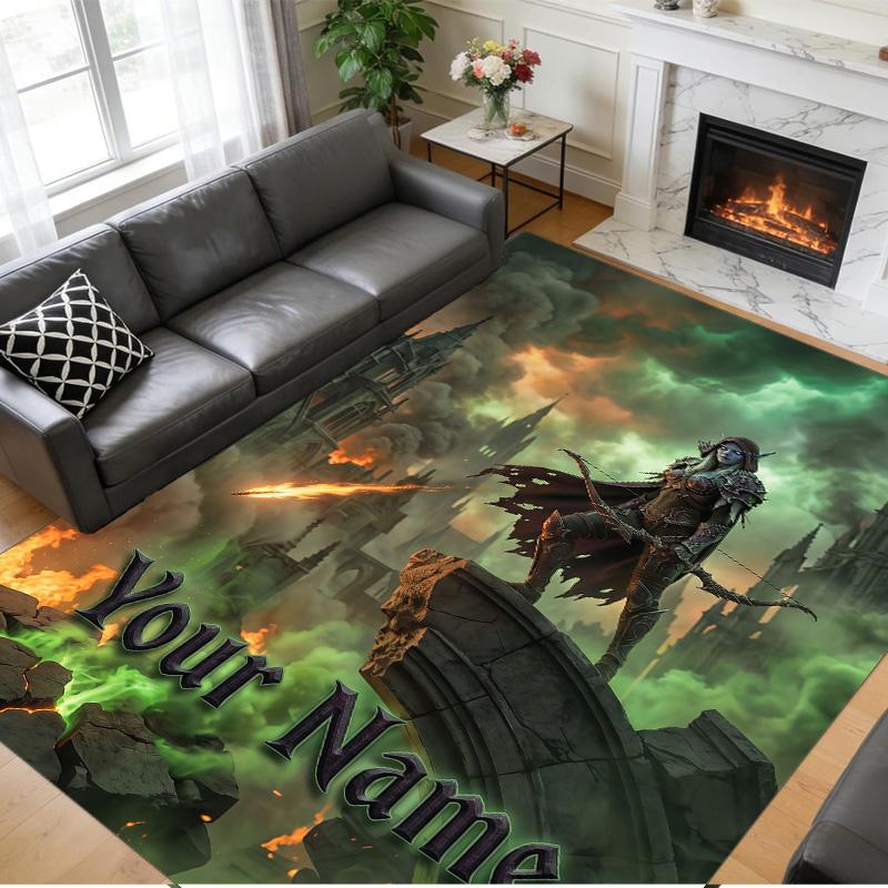 Crystal Velvet Rug Custom Name Text, Soft Non Slip Floor Mat Home DecorWorld of Warcraft