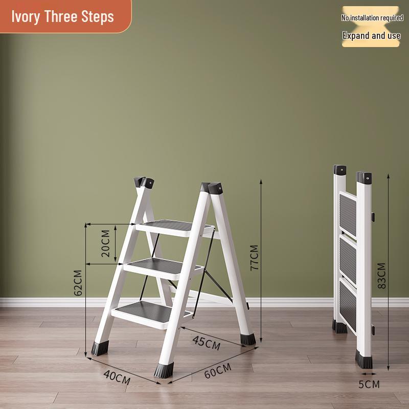 Multifunctional Folding Telescopic Indoor A-Frame Ladder, Portable 4-Step Household Climbing Ladder