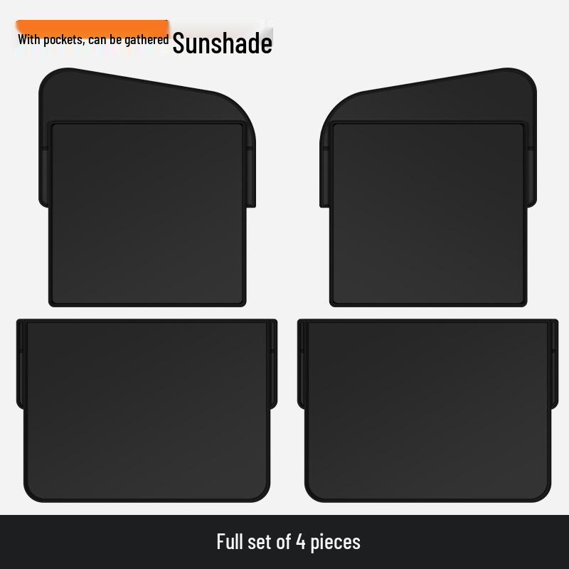 Magnetischer Auto-Sonnenschutz (Voll-/Halbblock) - Schwarzer Stoff Sonnenschutz, Nicht-transparenter Auto-Fenstervorhang
