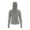 Damen atmungsaktive Kapuzen-Yogajacke Langarm Fitness Top Activewear