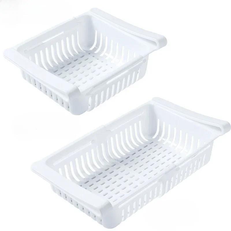 New Adjustable Fresh Storage Box Refrigerator Vegetables Fruits Organizer Divider Shelf Egg Storage Refrigerator Storage Rack
