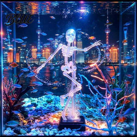 Skull Aquarium Ornaments Dancing Skeleton Bubbler Decoration
