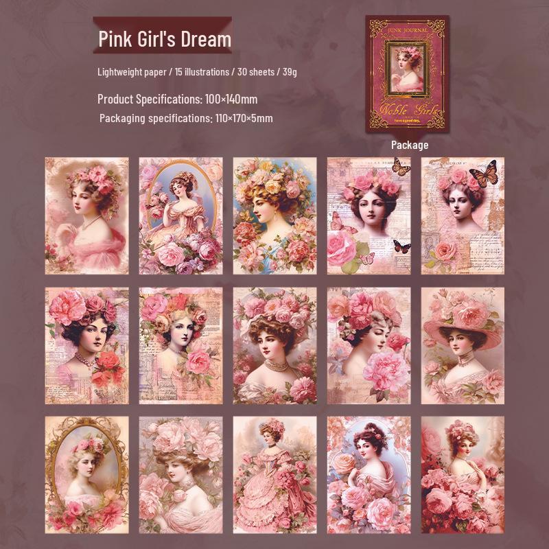 Beautiful Day Retro Girls European Journaling Paper - 6 Types