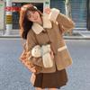 SPAO Vintage Faux Suede Shearling Toggle Jacket