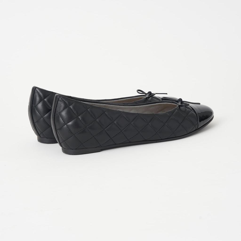 Diana WELLFIT Low Heel Flats, Made in Japan, Black, Size 22.0cm, 116313600008