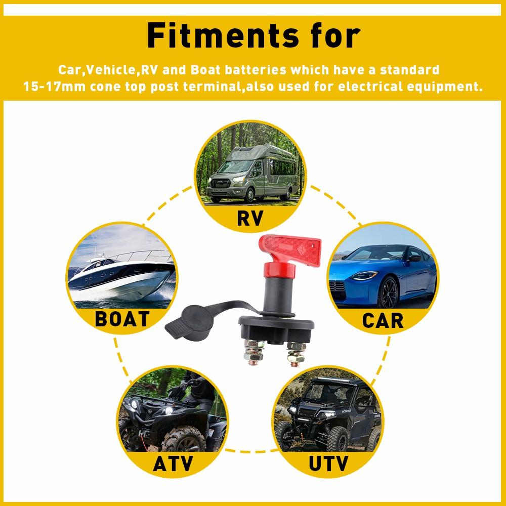 DC 12-24V 100A 200A 300A Car Rally Battery Switch Disconnecter Power Isolator Cut Off Switch Kit For Truck Car Motorcycle Boat