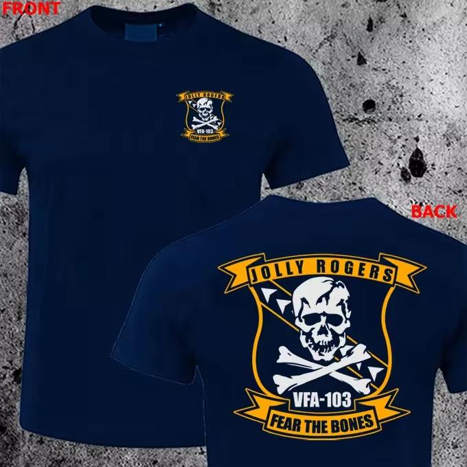 NEU Navy VFA-103 Jolly Rogers T-Shirt HQ Design Lässig Rundhals Baumwoll-T-Shirt Herren-T-Shirt Schwarz Lässig Baumwoll-T-Shirt
