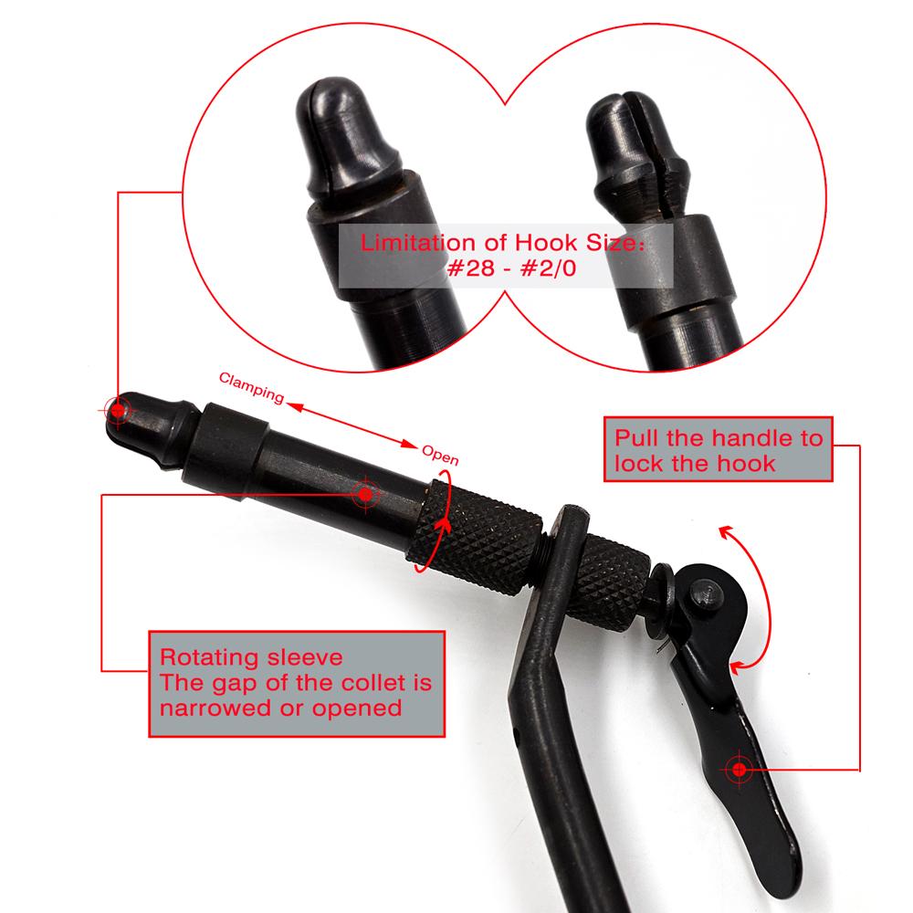 MNFT 1Pcs Rotary C-Clamp Fly Tying Vise DIY Matte Black Iron Tying Vise Flies Fly Hook Tool for Beginner Travellers