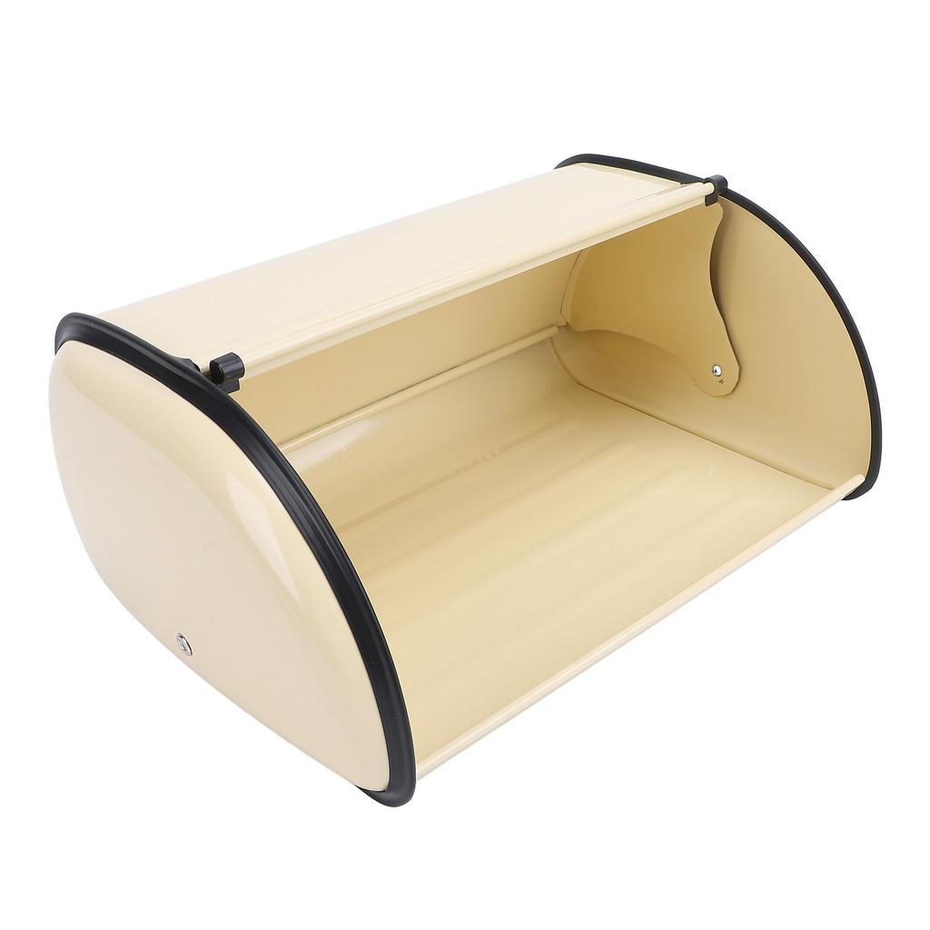 Bread Box Exquisite Elegant Drum Type Metal Bread Storage Bin for Bread Cake Doughnut Biscuit Food Tableware Champagne