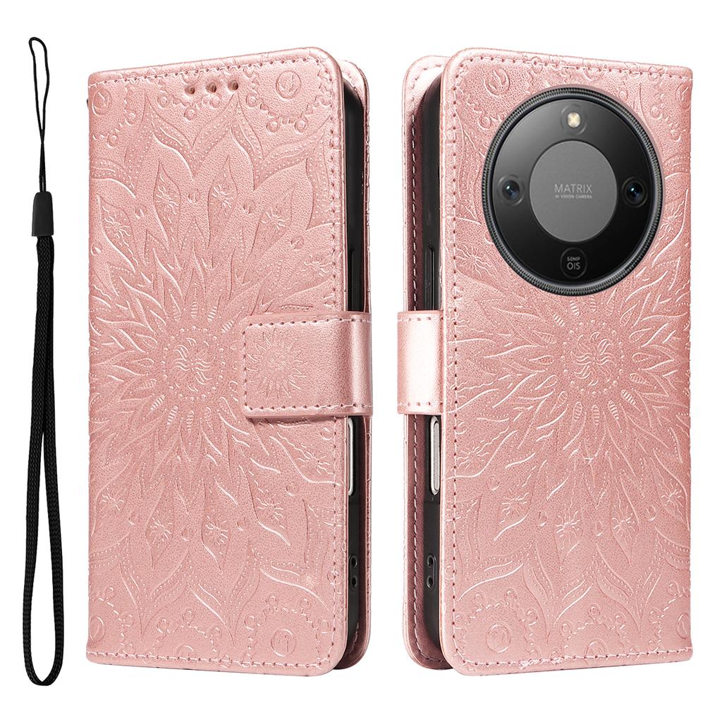 For Honor Magic8 Lite 5G/X9d 5G/X70 5G Leather Wallet Case Sunflower Imprinted Phone Cover