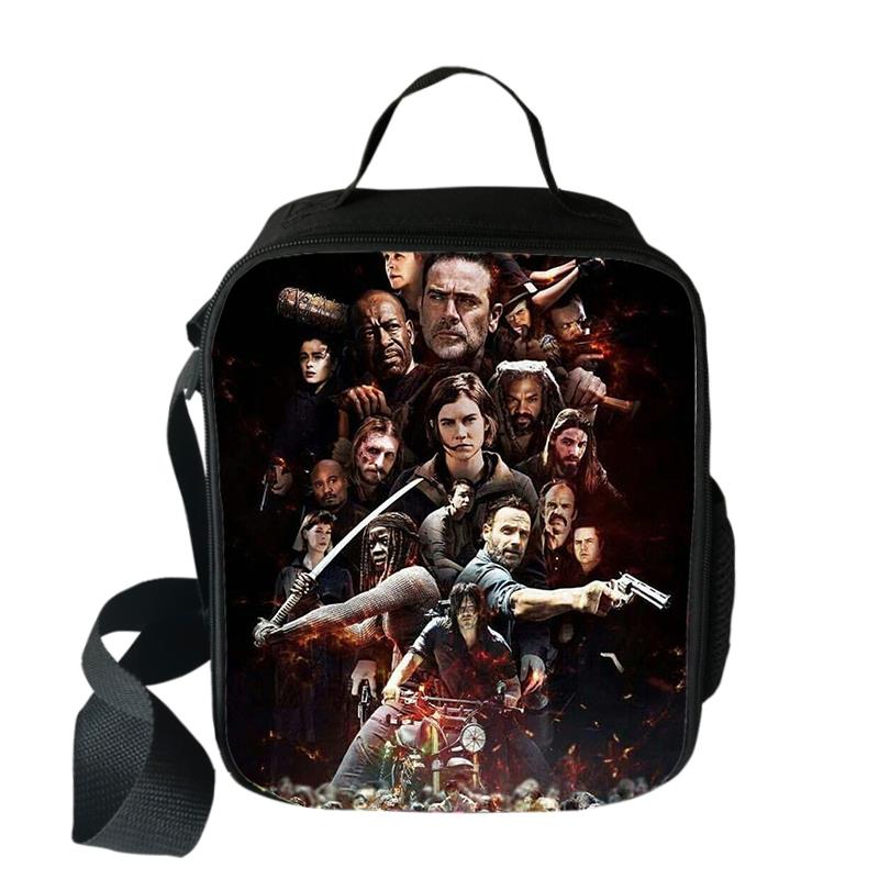 Classic Crossbody The Walking Dead Lunchbox Thermal insulation Food Lunch Bag 3D Printed Picnic Insulated Handbags Ice Bags