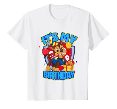 Kids' PAW Patrol Birthday It's My Birthday Cute Chase Logo T-Shirt