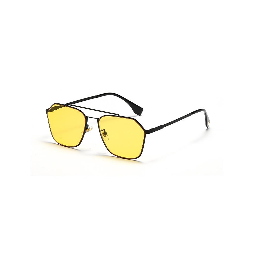 Metal Thin Frame Glasses Men'S Square Double Beam Retro Sunglasses Women'S Pilot Model Toad Sunglasses Men