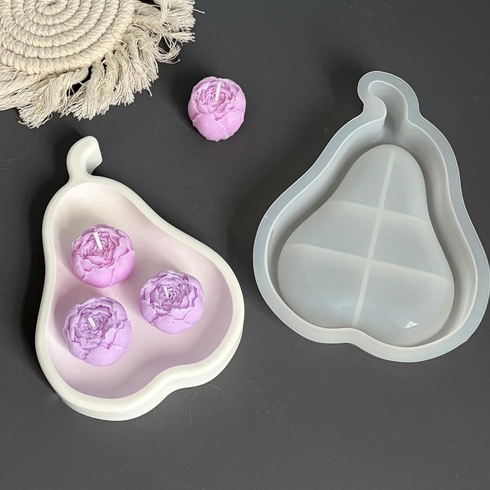 Fruit-Shaped Silicone Storage Tray Apple Pear Shape Fruit Dish Mold Jewelry Tray