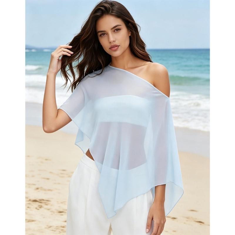 Leggero Sciarpa in Chiffon Con Protezione Solare UPF30+ Per Donne Estate Spiaggia Vacanza E Pendolarismo Quotidiano