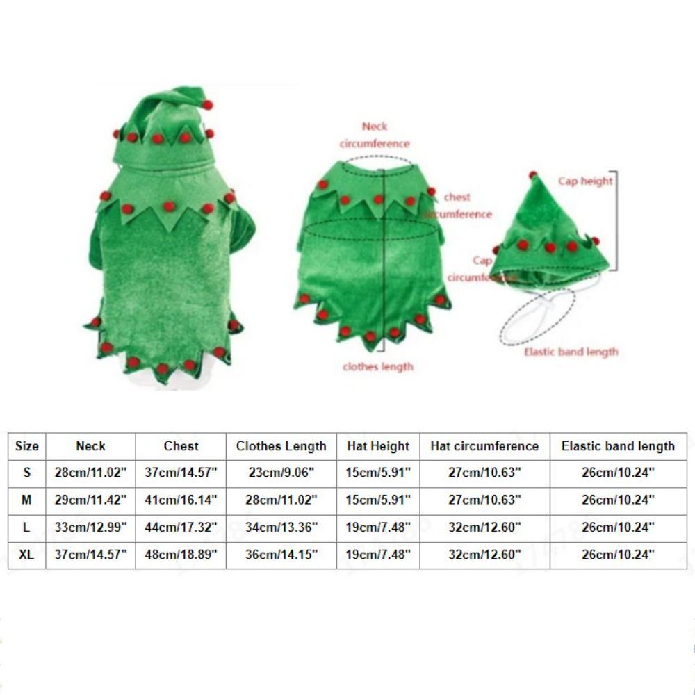 With Hat and Leg Sleeves Pet Christmas Elf Costume Polyester Cat Christmas Costume  New Year