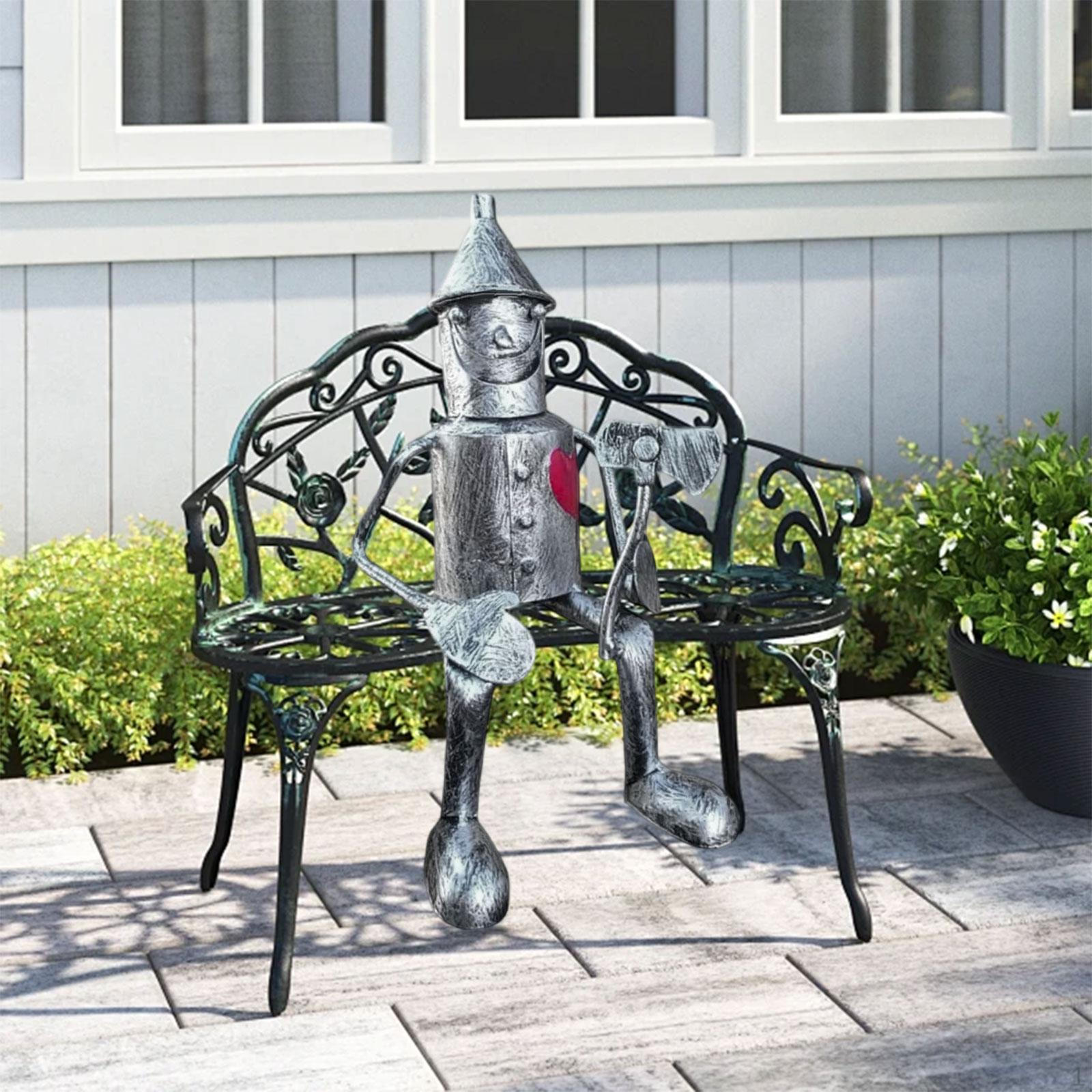 

Tin Man Garden Statue Iron Ornament Tins Woodsman Sculpture for Living Room Balcony 10x22cm