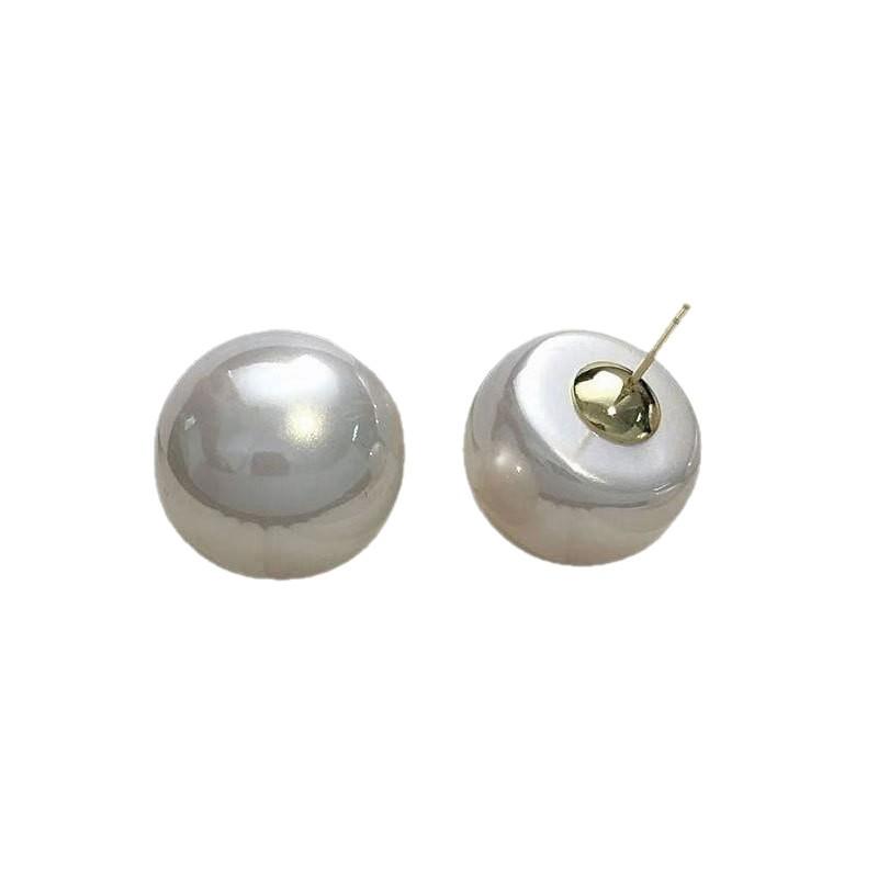 Vintage Red Baroque Pearl Stud Earrings Large Elegant Statement Drop Jewelry for Women