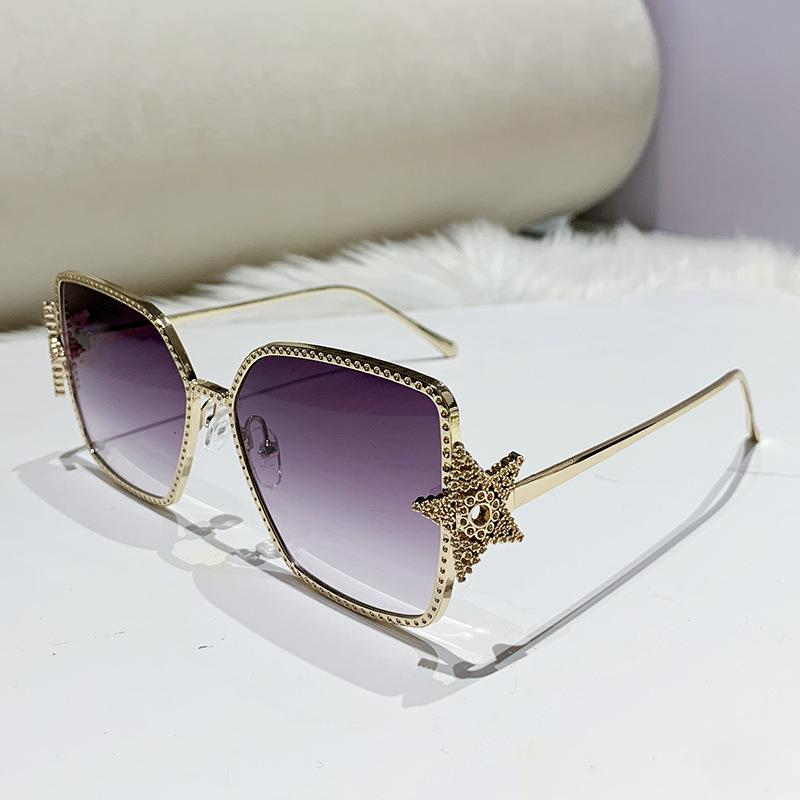 Oversized Square Sunglasses Women Rhinestone Star Frame Sun Glasses  Luxury Brand UV400 Protection Eyewear for Ladies