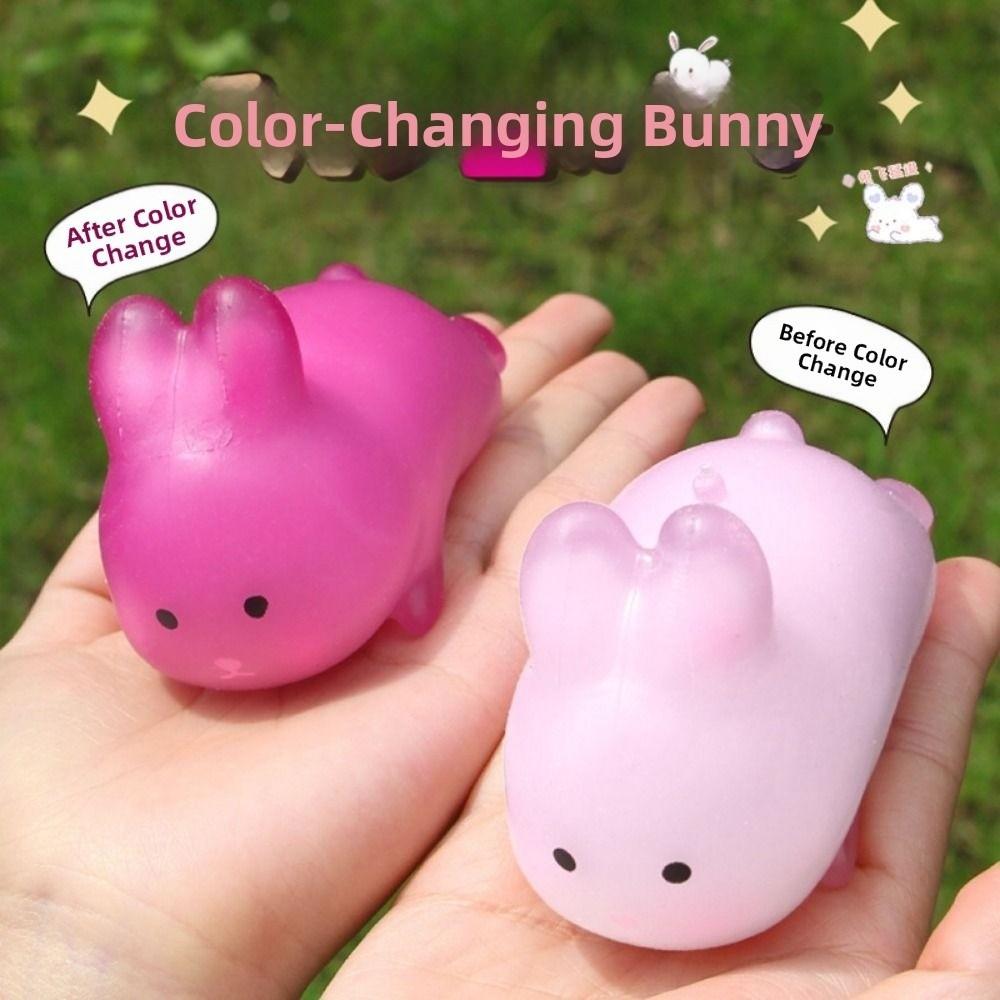 Rebound Squeeze Sensory Toy Color Changing Color-changing Toy Rabbit Pinch Le  Uncompressed Toy