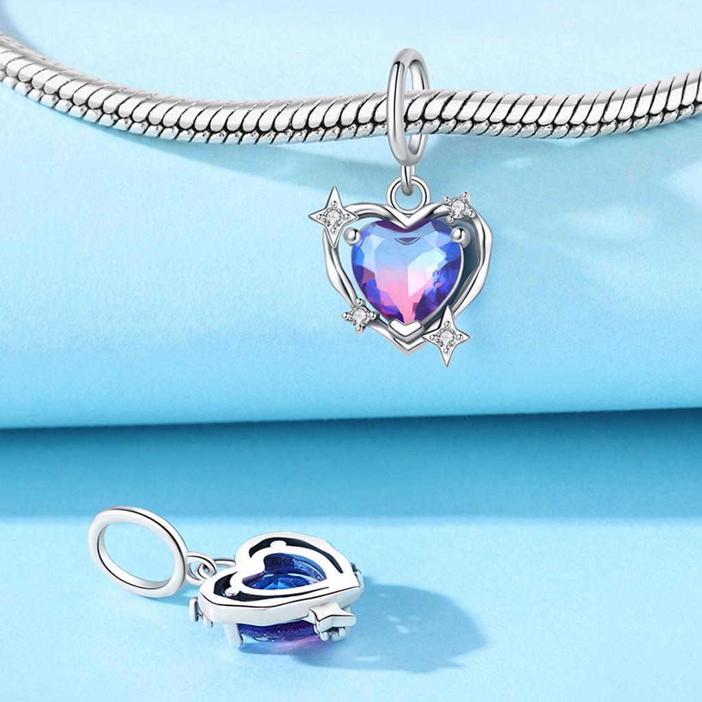 copper Pink Color Heart Charm Pendant Bead Charms Ideal For Fine Do It Yourself Bracelets Necklaces Women Gril Jewellery Birthday Gifts
