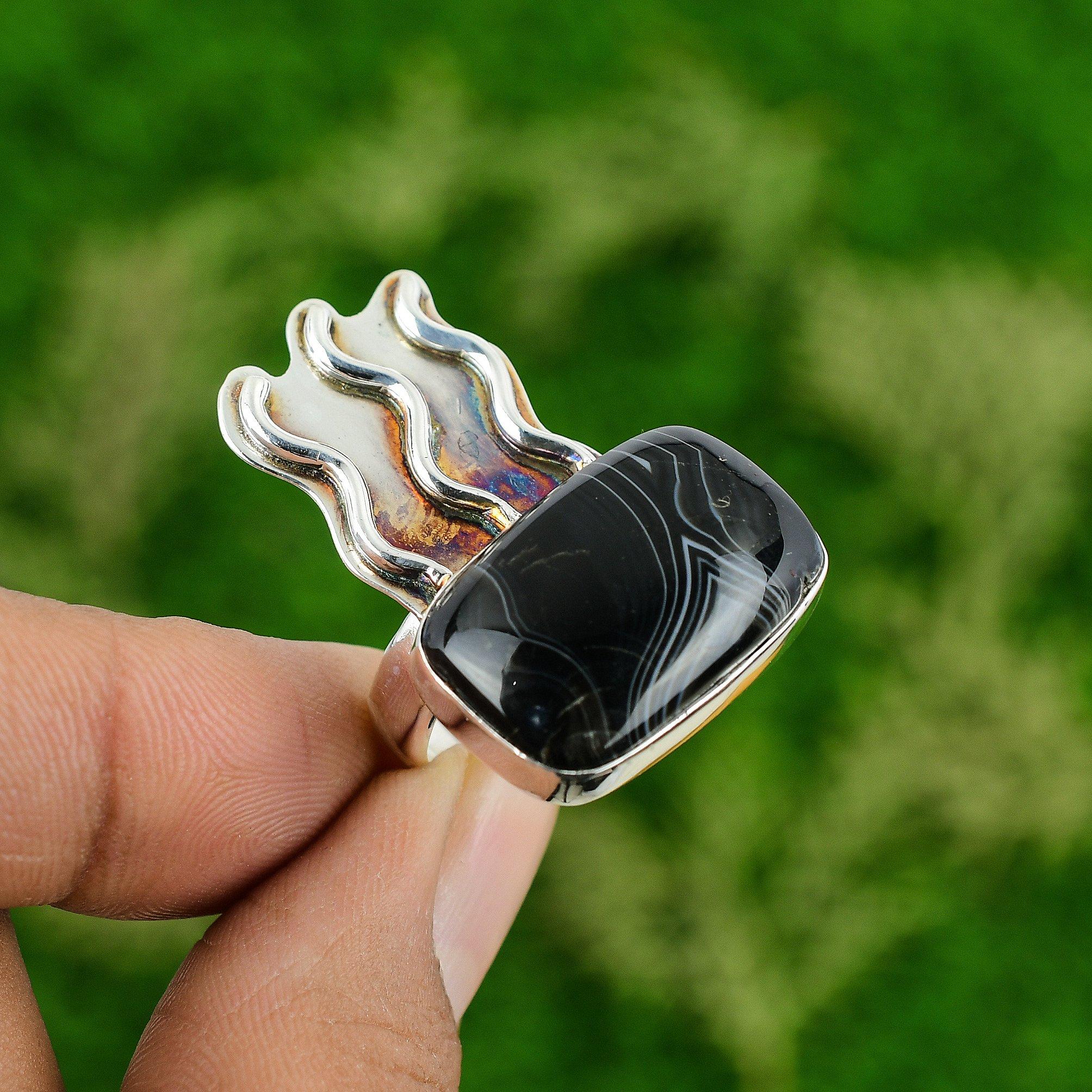 

Gift For Women Multi Stone Ring Size 7.75 925 Silver Natural Sardonyx Gemstone 7.75