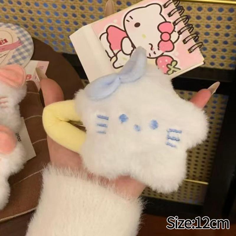  Cartoon Hairband Face Wash Makeup Hairband  Kuromi Plush Absorbent Headband Plush Towel Headband Decoration