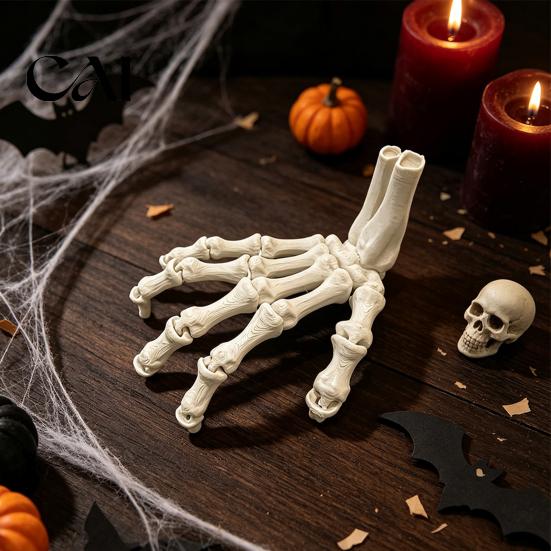 Festive Scary Home Decor Halloween Skeleton Hands, 3D Printed Hand Bones Model, Realistic Creative Holiday Atmosphere Spooky Bone Claw Prop for Party
