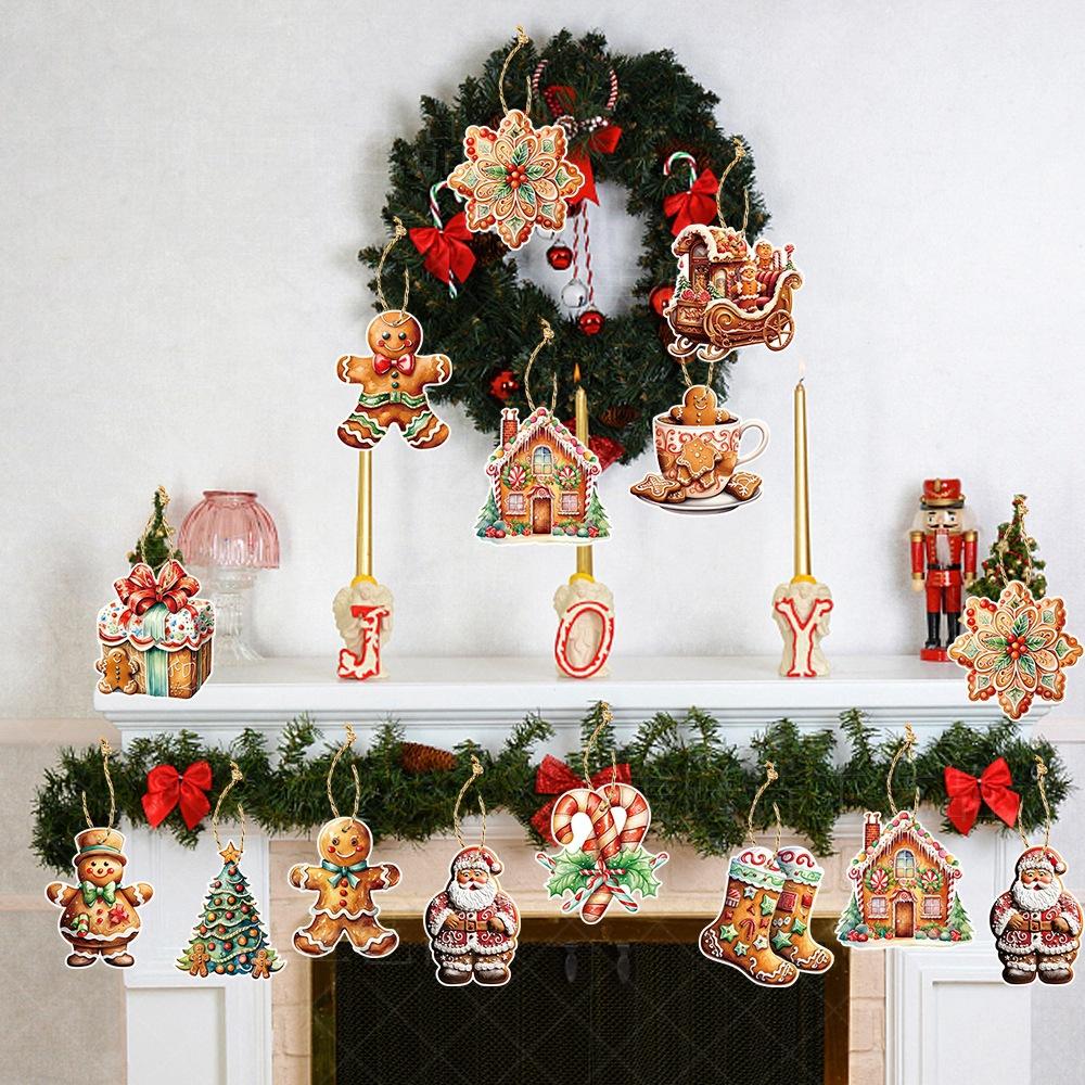 24pcs Christmas Party Decorative Pendants and Winter Gingerbread Man-themed Christmas Decoration Items