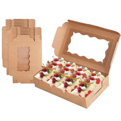 20 Pieces Fashionable Dessert Boxes with Viewing Panel and Ribbon Portable Accessory for Candy and Snacks Display