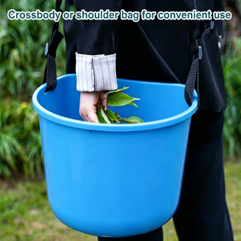 Fruit Picking Basket Lightweight Easy Carry Portable Storage Container Adjustable Strap for Gardening Outdoor Picnic 1pc