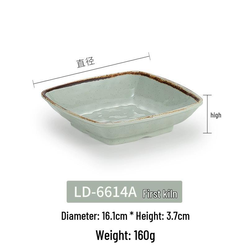 Melamine Imitation Porcelain Square Plate for Cold Dishes, Stir-fry, or Rice - Ideal for Hotels and Restaurants.