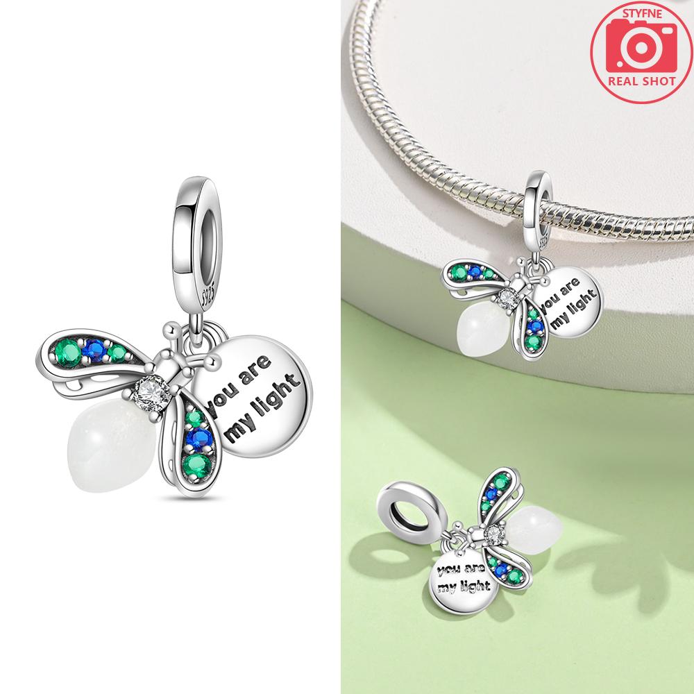 Koper Goud Gloei in het Donker Vuurvliegje Hanger Past op Armband Vrouwen Doe-het-zelf Hanger Voor Sieraden Maken Cadeaus
