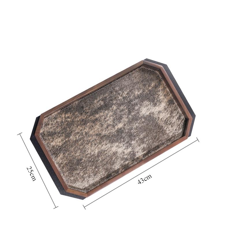 Wooden Storage Tray Entrance Hall Horsehair Storage Trays Living Room Desktop Organize Plates Home Decoration Organize Plate