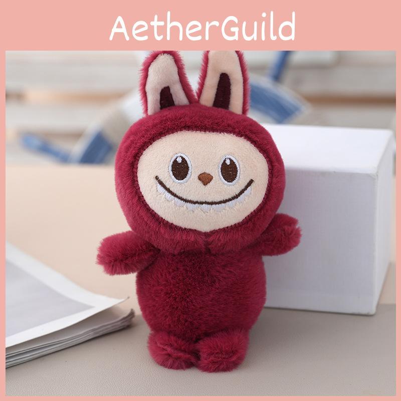 Plush Multicolour Keychain With Long Pile Fur And Pp Cotton Filling