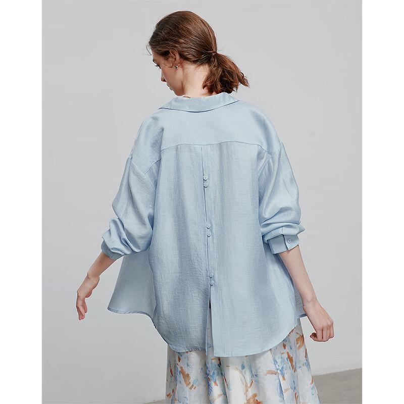 Chuyu Women's Lyocell Acetate Long Sleeve Shirt with Back Slit