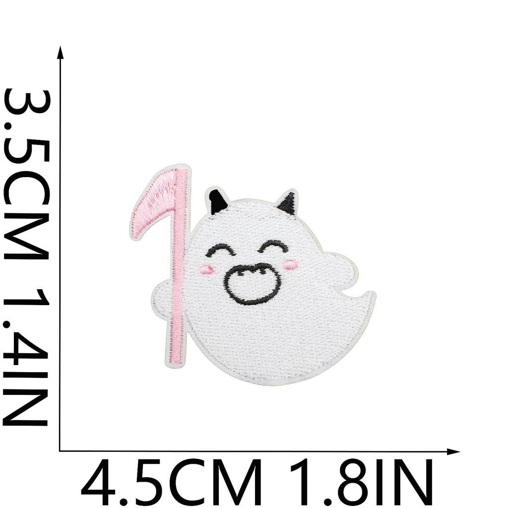 Ghost Embroidery Cloth Sticker Halloween Piao Ghost Patch Sticker Festive Atmosphere Dress Up Embroidery Label Pumpkin Spider Web