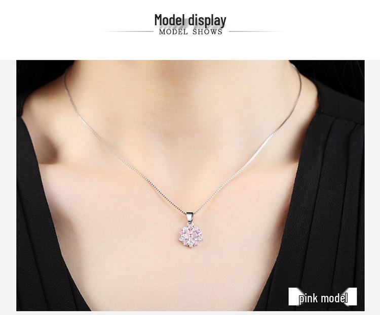 925 Silver Cherry Blossom Pendant Necklace - Simple, Versatile Clavicle Chain for Women, Ideal Birthday Gift