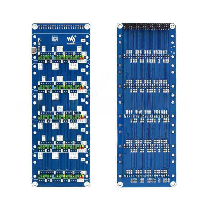 Raspberry Pi Expansion Board: Direct Plugin Interface, 5x 2×20 Pin Headers, USB External Power Support.