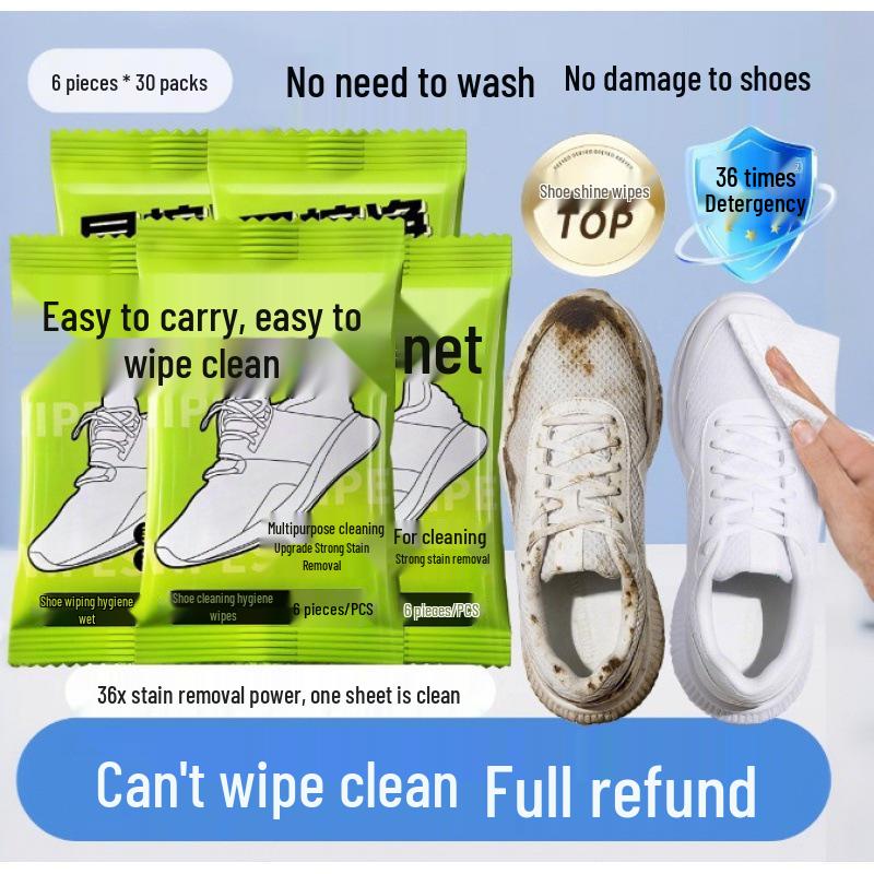 Rinse-Free White Shoe Wipes: Easy Clean & Stain Removal for Sports Shoes