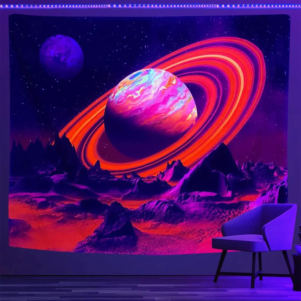 VIKAMA Dream Universe Tapestry Extraterrestrial Mountains And Lakes Scenery Tapestry Decorative For Living Room Sofa Background