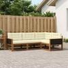 Outdoor Sofa Set with Cushions 4 Pcs Natural and Cream