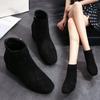 Fashion Women Suede Ankle Boots Chunky Heels Autumn New Fashion Mid-heel Shoes Women Trend Snow Boots Elegant Walking Goth Botas Mujer