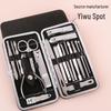 19-Piece Gold Nail Art Manicure Set: Clippers, Scissors & Tools