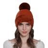 Cappello invernale da donna caldo e spesso in maglia con imitazione di pelo di coniglio