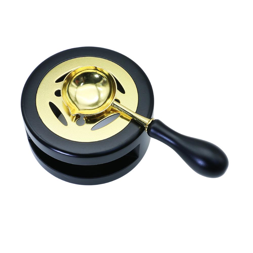 Wax Seal Melting Furnace Set with Handle & Spoon - Wooden Granule Furnace for Crafting