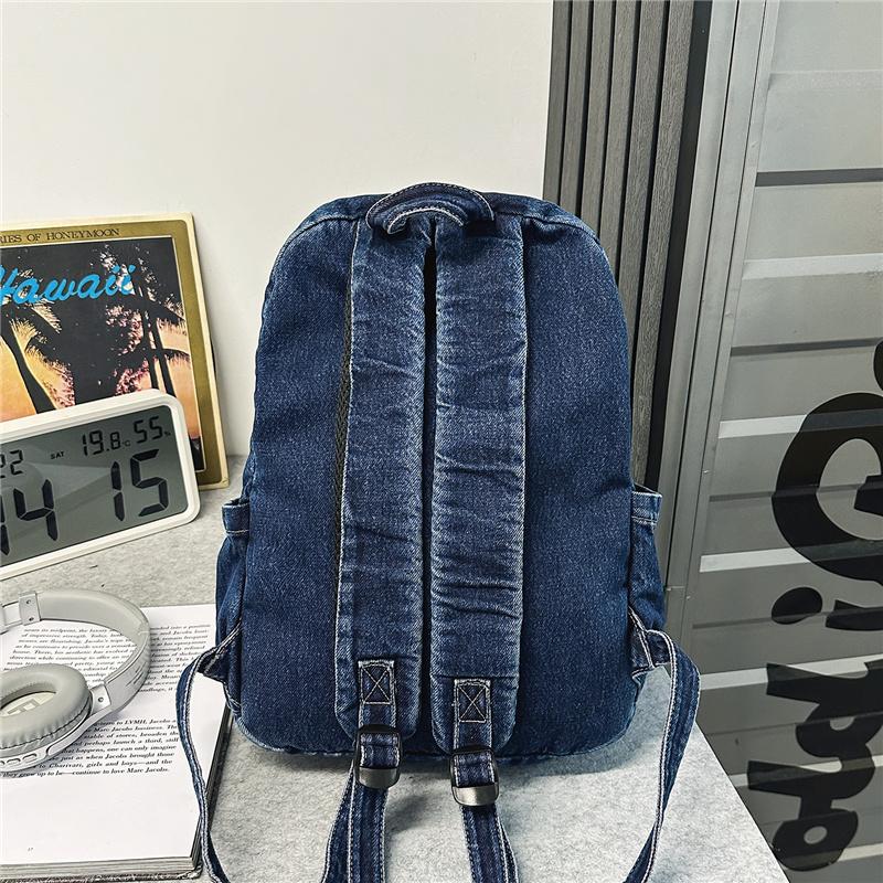 Džínový batoh Ležérní styl Unisex Školní taška Módní cestovní batoh