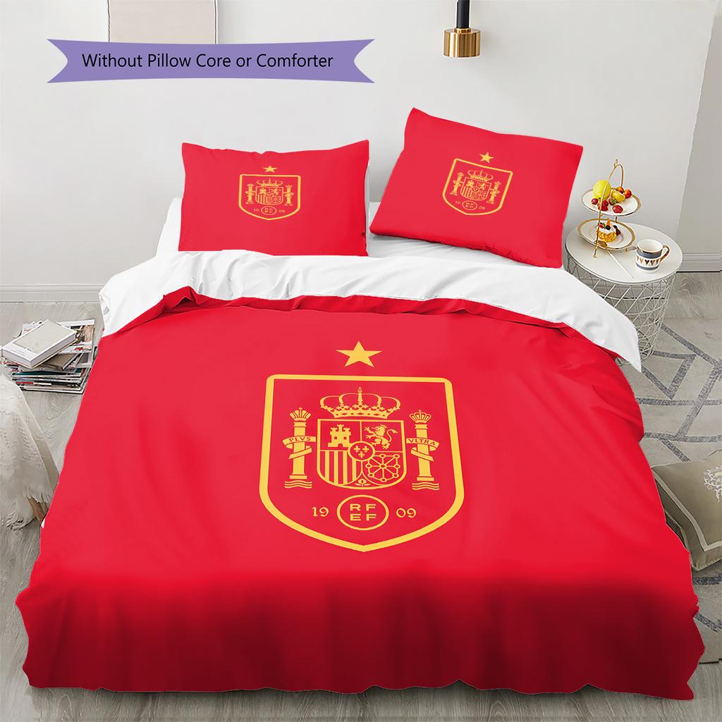 Set Copripiumino Trapuntato con Fantasia La Roja Decorazione per la Casa Regalo (1 * copripiumino + 2 * federe senza imbottitura)