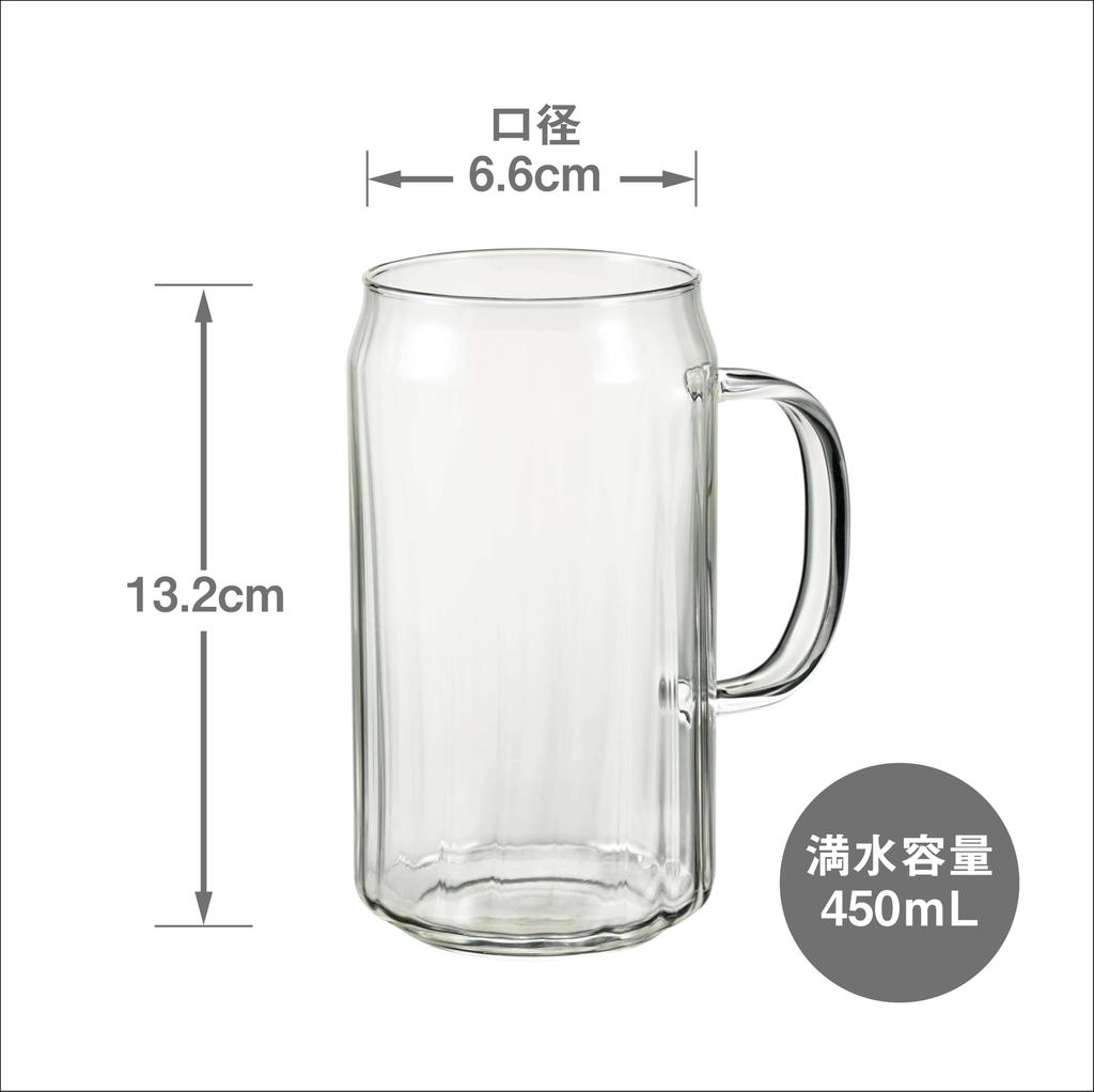 Hario Heat Resistant Glass Can 450mL Beer Glass Mug Dishwasher Microwave Safe Heat Resistant Glass Made In Japan HGK-450-M